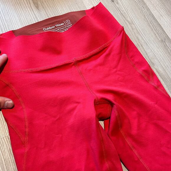 Women's Outdoor Voices Bright Red Pink Leggings Yoga Workout Pants Sz Small S OV - Picture 5 of 6